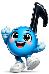 Notey la note de musique bleue